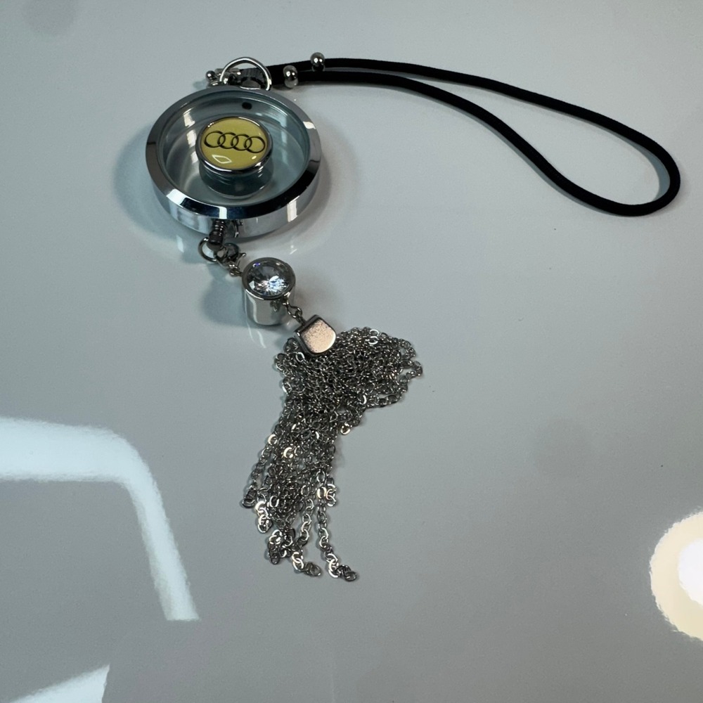 Audi Car Auto Charm Freshener Tassel Handbag Purse Key Ring Keychain
